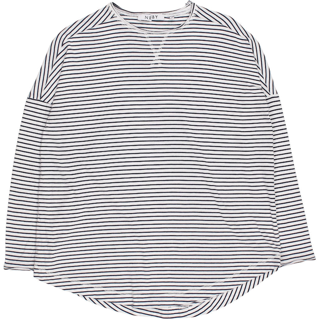 NRBY White Striped Long Sleeve Top