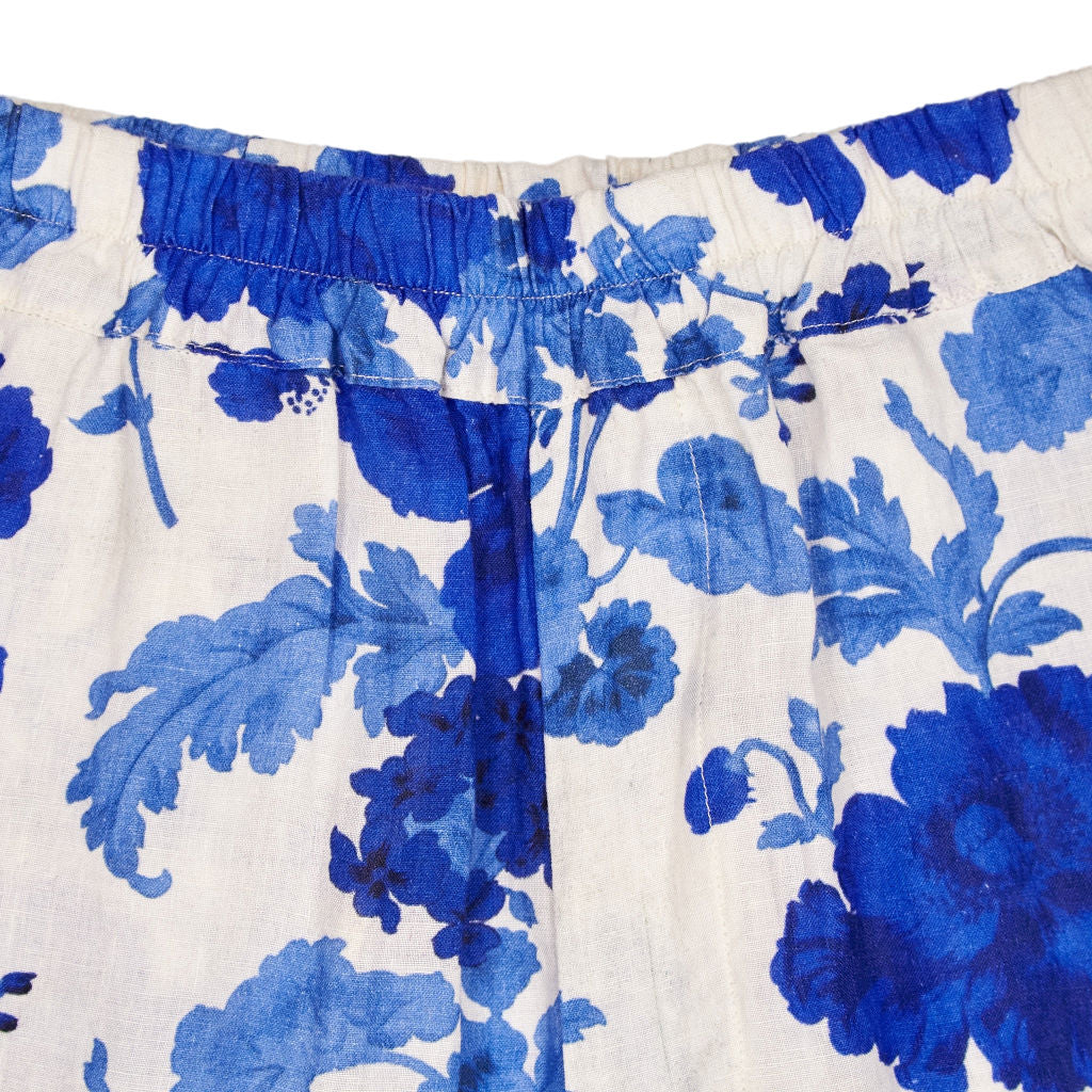By Wald Blue Floral Linen Trousers