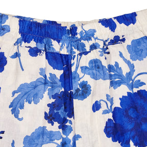 By Wald Blue Floral Linen Trousers