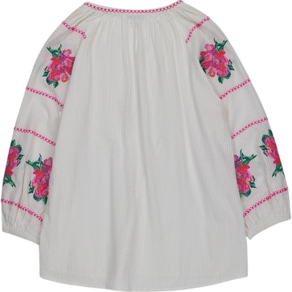 NRBY White Floral Embroidered Blouse