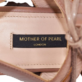 Mother of Pearl Tan Leather Sandals