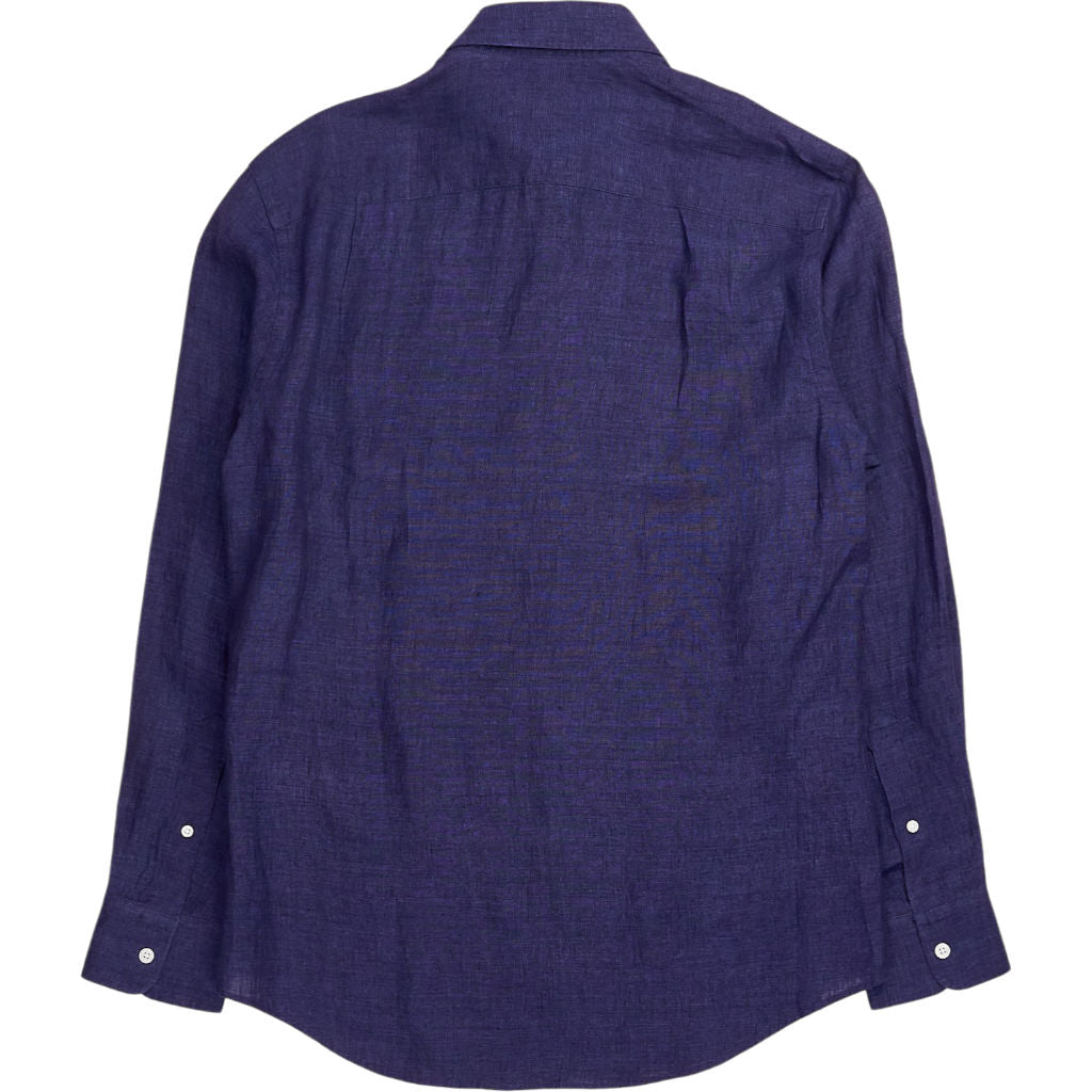 Moss Bros Navy Linen Shirt