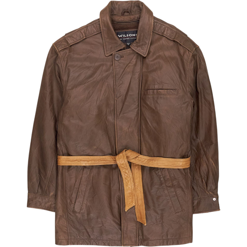 Vintage Wilsons Brown Leather Belted Jacket