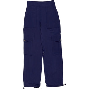 NRBY Navy Blue Silk Cargo Trousers