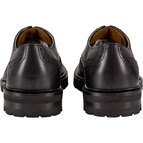 Moss Black Chunky Brogue Shoes