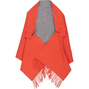 Orange Fringed Open Cardigan