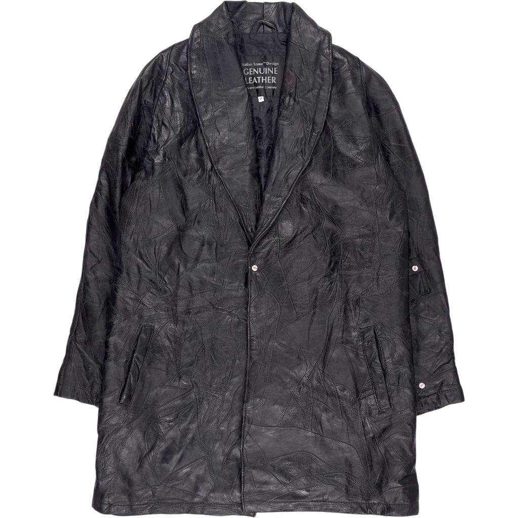 Vintage Navarre Black Leather Coat