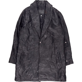 Vintage Navarre Black Leather Coat