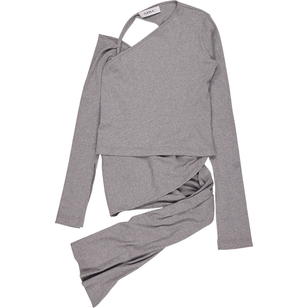 SRVC Grey One-Shoulder Top