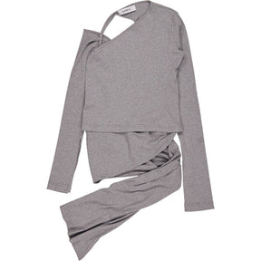 SRVC Grey One-Shoulder Top