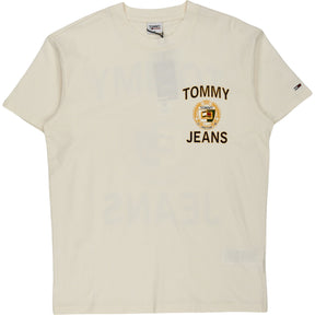 Tommy Jeans Cream Heritage Logo T Shirt