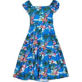 Collectif Blue Flamingo Dolores Swing Dress