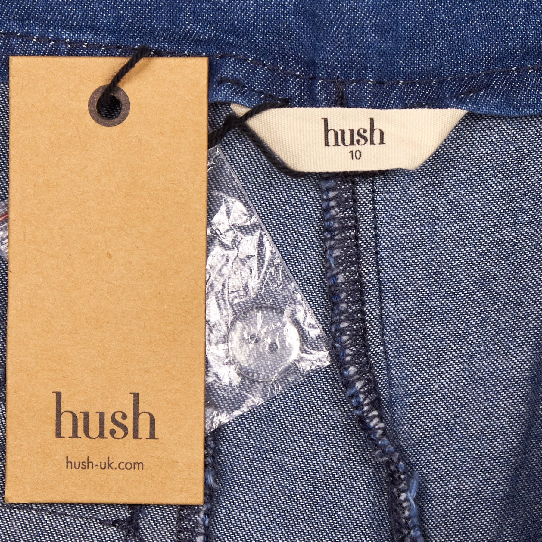 Hush Light Blue Pleat Waist Chambray Trousers