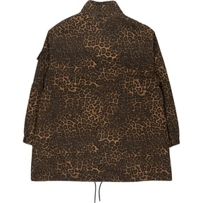 Hush Brown Leopard Print Utility Parka Jacket