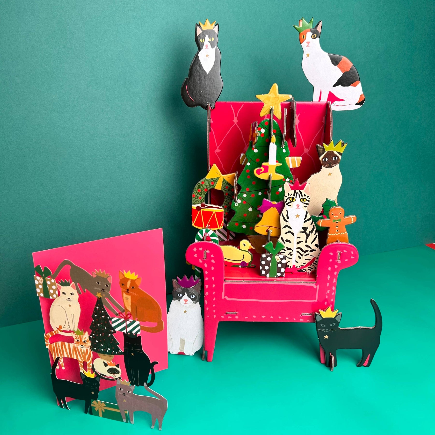 Cosy Cats Large 3D Pop & Slot Advent Calendar