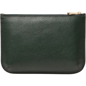 Aspinal Green Leather Pouch Handbag Large