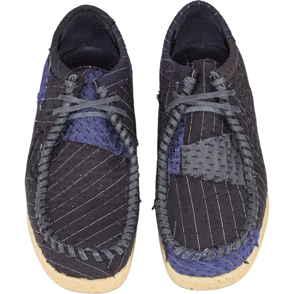 By Walid Black Blue Connie Lace Up Shoes
