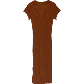 Studio Nicholson Brown Ribbed Midi Dress