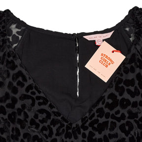 Strong Girls Club Black Leopard Print Midi Dress