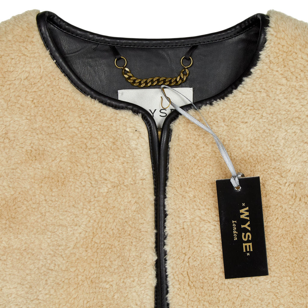 WYSE Ecru Willow Borg Gilet