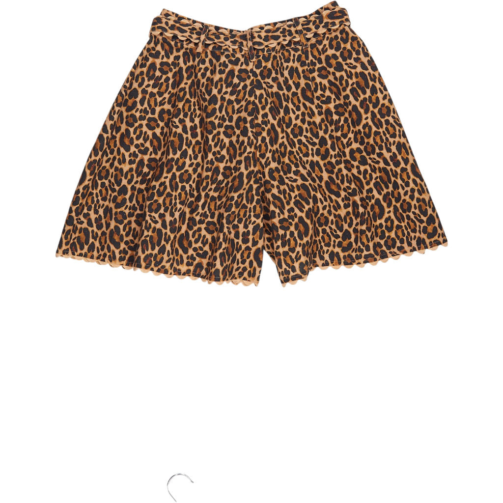 WYSE Leopard Print Tie-Waist Shorts