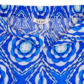 NRBY Blue Geometric Wide Leg Trousers
