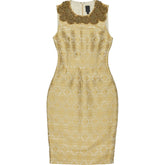 Vera Wang Gold Beaded Sleeveless Dress