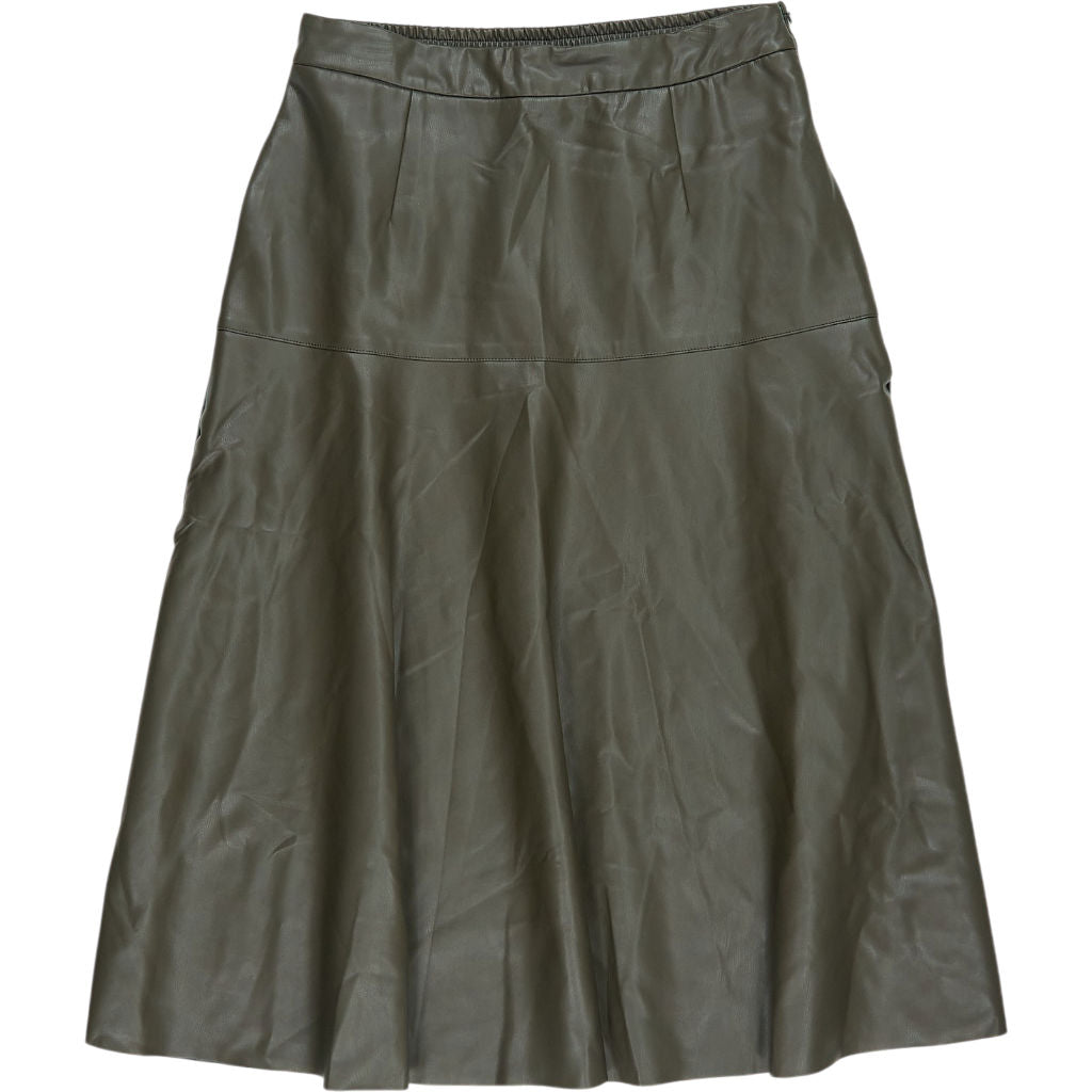 WYSE Khaki Leather Skirt