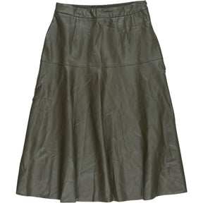WYSE Khaki Leather Skirt