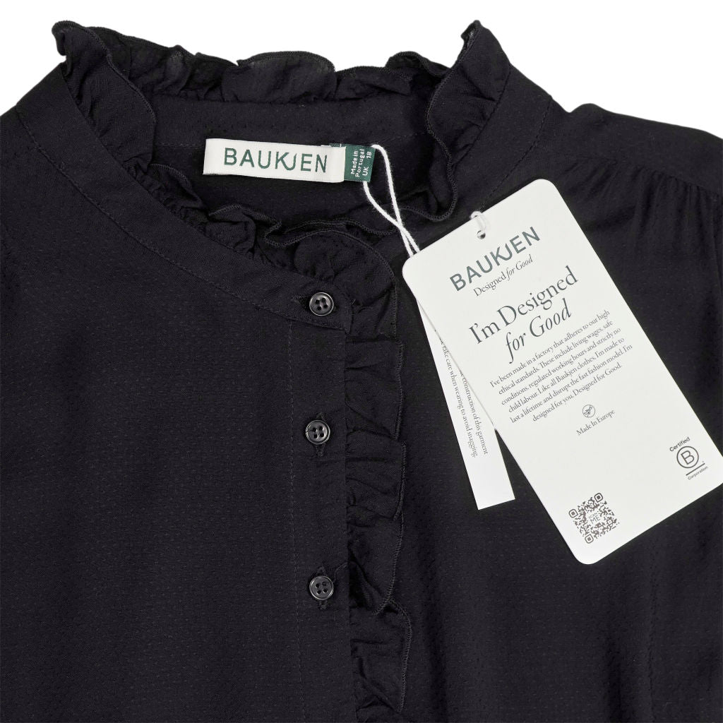 Baukjen Black Roxy Georgette Pintuck Blouse
