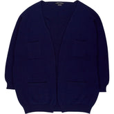 Begg & Co Navy Open Cashmere Cardigan