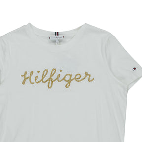 Tommy Hilfiger Ecru Gold Logo T-Shirt