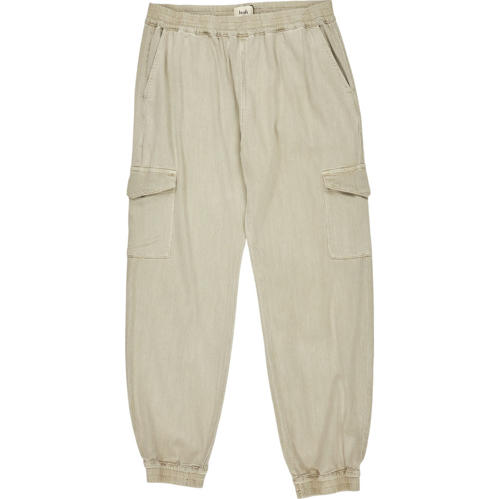 Hush Grey Sand Washed Cargo Trousers