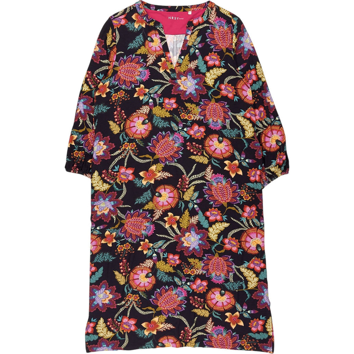 NRBY Black Floral Midi Dress