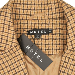 Motel Brown Check Houndstooth Duster Coat