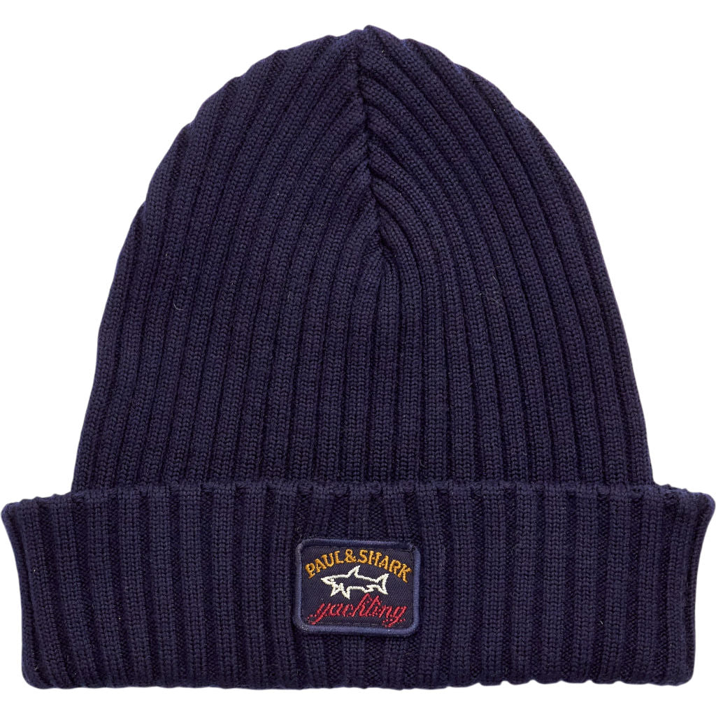 Paul & Shark Navy Wool Beanie Hat