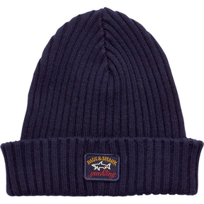 Paul & Shark Navy Wool Beanie Hat