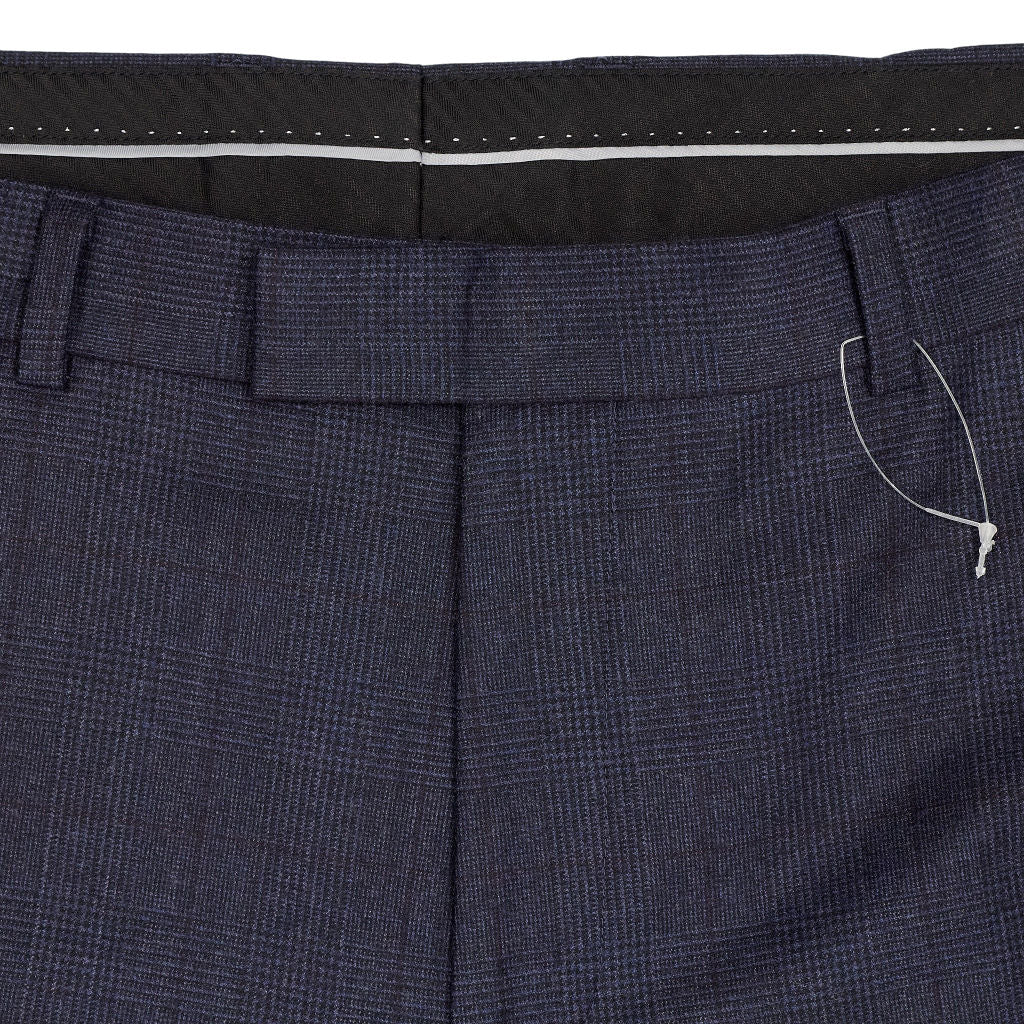 Moss Navy Tailored Fit Trousers