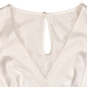 Vivere White Satin Dress