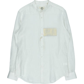 MB White Linen Long Sleeve Shirt