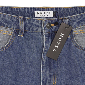 Motel Blue Straight Leg Jeans