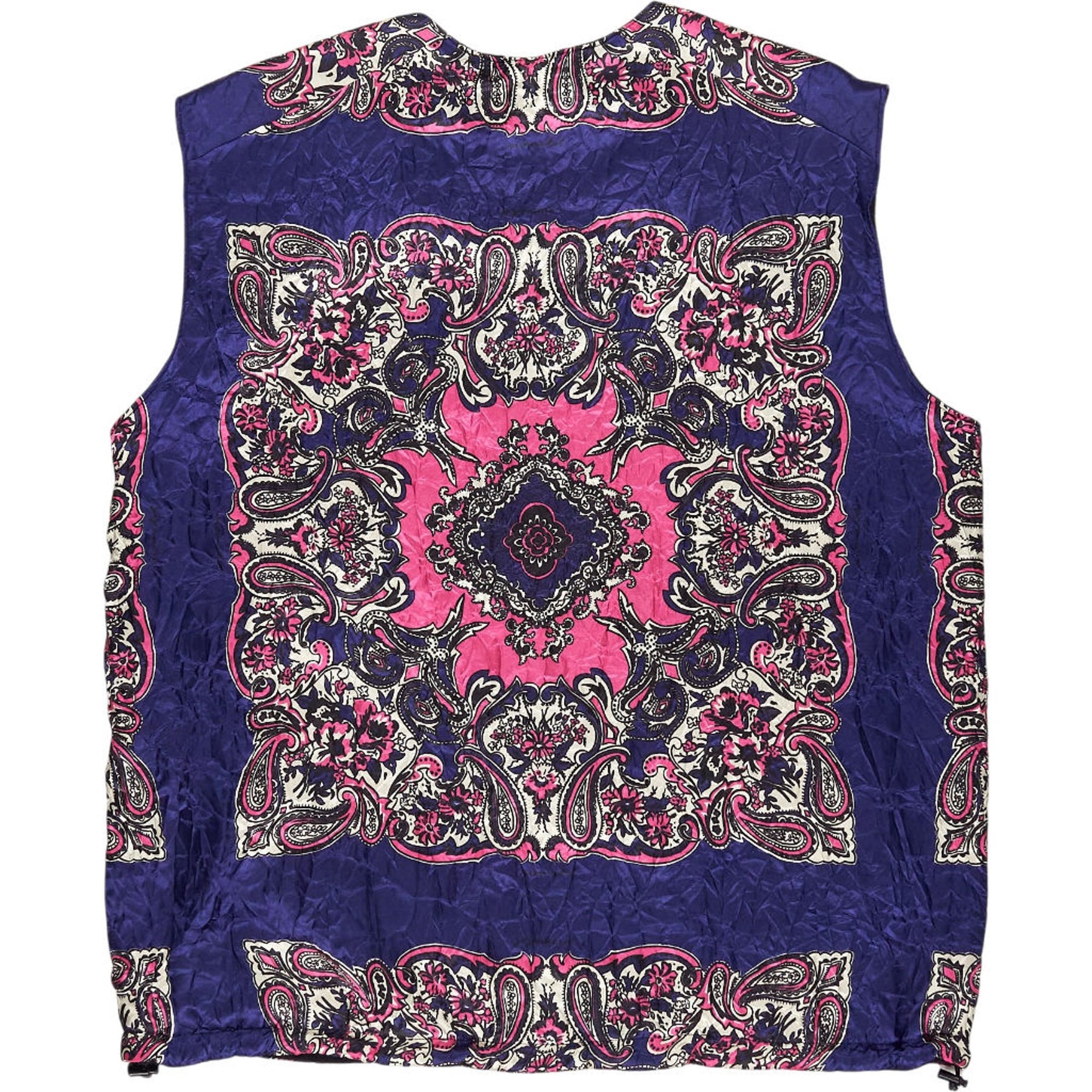 Noma t.d. Reversible Wrinkled Vest in Navy Paisley