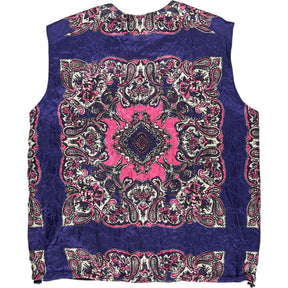 Noma t.d. Reversible Wrinkled Vest in Navy Paisley