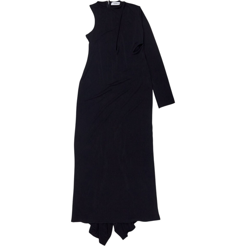 SRVC Black One-Shoulder Maxi Dress