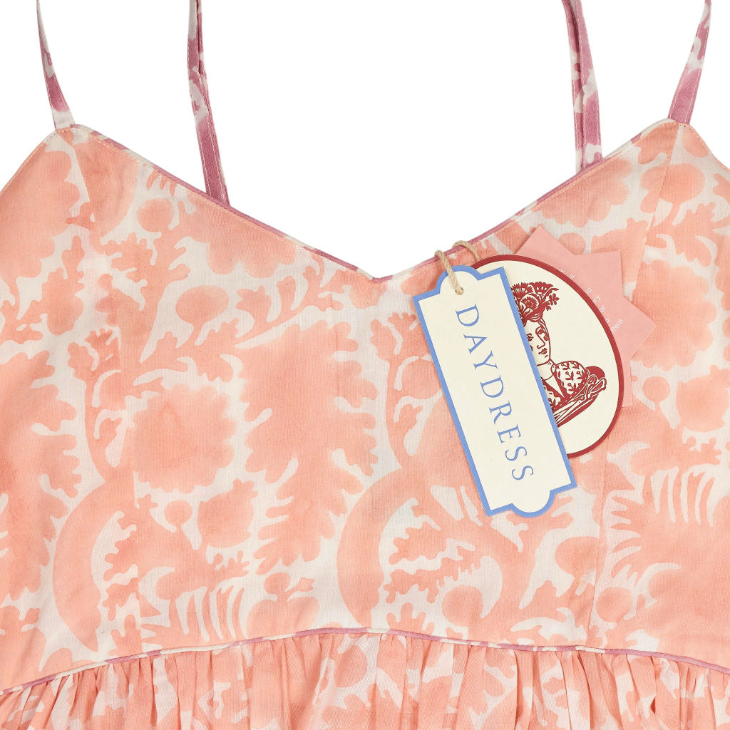 Daydress Pink Orange Printed Midi Dawn Dress