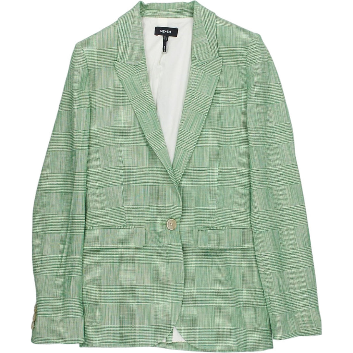 Me+Em Green Check Blazer