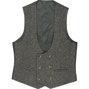 Moss Khaki Tweed Slim Fit Waistcoat