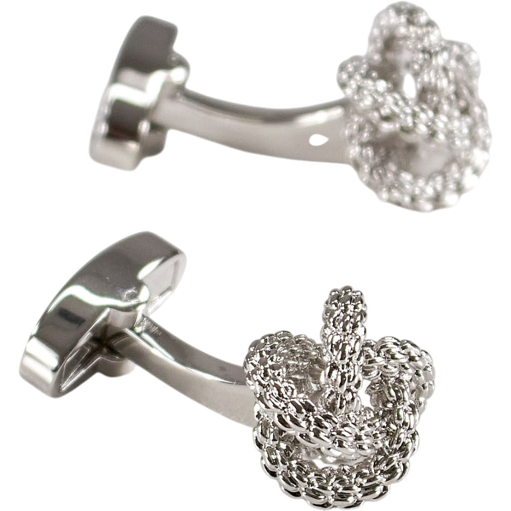 Moss Silver Tone Knot Cufflinks
