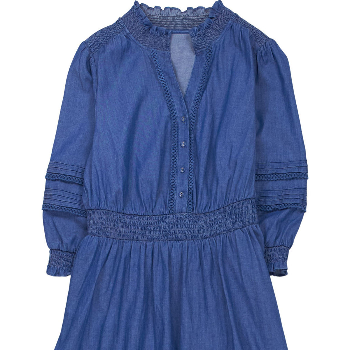 WYSE Blue Long Sleeve Maxi Dress