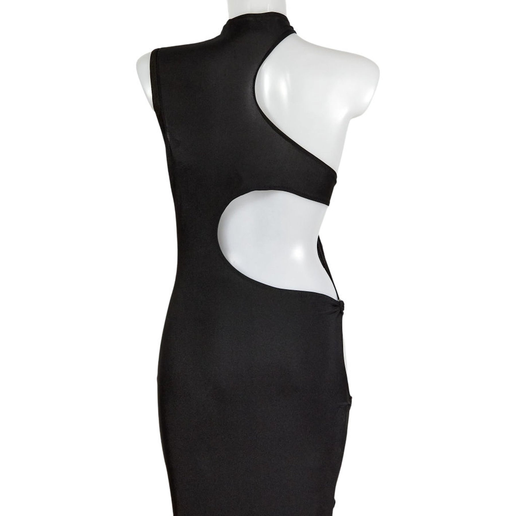 Swanky Modes Vintage Black Asymmetric Cut-Out Dress